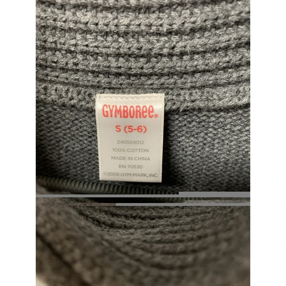 GYMBOREE Girls Sweater Dress Size S (5/6) Gray ‎ Heart Buttons Chunky Knit